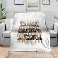 100 Years Of Black History Month Throw Blanket African American Historical Figures