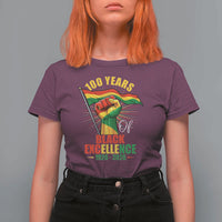 100 Years Of Black Excellence T Shirt For Women Centennial Black History Month