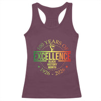 100 Years Of Excellence Black History Month 1926 2026 Racerback Tank Top
