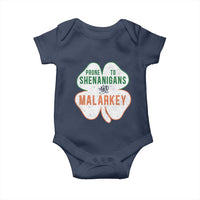 Prone to Shenanigans and Malarkey Baby Onesie Funny St Patricks Day Shamrock