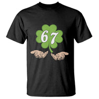 67 St Patricks Day T Shirt Six Seven Meme Shamrock Hand Gesture