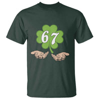 67 St Patricks Day T Shirt Six Seven Meme Shamrock Hand Gesture