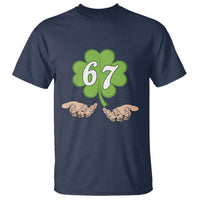 67 St Patricks Day T Shirt Six Seven Meme Shamrock Hand Gesture