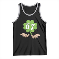 67 St Patricks Day Tank Top Six Seven Meme Shamrock Hand Gesture