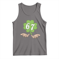 67 St Patricks Day Tank Top Six Seven Meme Shamrock Hand Gesture