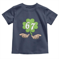 67 St Patricks Day Toddler T Shirt Six Seven Meme Shamrock Hand Gesture