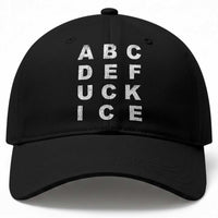 Funny Fuck Ice Protest Resistance Baseball Cap Political Alphabet Graphic