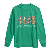 Goose Mardi Gras Long Sleeve Shirt Funny Just A Mardi Goose New Orleans Carnival