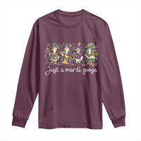 Goose Mardi Gras Long Sleeve Shirt Funny Just A Mardi Goose New Orleans Carnival
