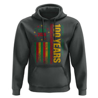 100 Years Of Black History Month Hoodie African American Centennial Milestone American Flag