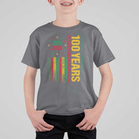 100 Years Of Black History Month T Shirt For Kid African American Centennial Milestone American Flag
