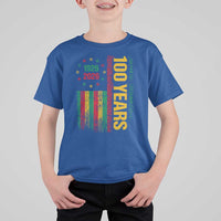 100 Years Of Black History Month T Shirt For Kid African American Centennial Milestone American Flag