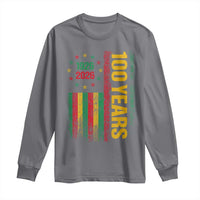 100 Years Of Black History Month Long Sleeve Shirt African American Centennial Milestone American Flag