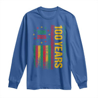100 Years Of Black History Month Long Sleeve Shirt African American Centennial Milestone American Flag