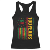 100 Years Of Black History Month Racerback Tank Top African American Centennial Milestone American Flag