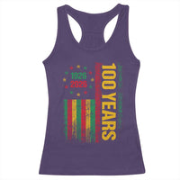 100 Years Of Black History Month Racerback Tank Top African American Centennial Milestone American Flag