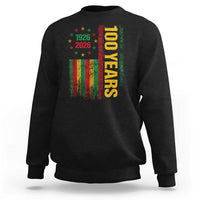 100 Years Of Black History Month Sweatshirt African American Centennial Milestone American Flag