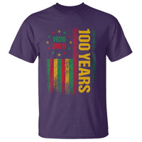 100 Years Of Black History Month T Shirt African American Centennial Milestone American Flag