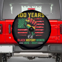 100 Years Of Black History Month Spare Tire Cover Hand Fist African American Milestone American Flag