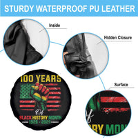 100 Years Of Black History Month Spare Tire Cover Hand Fist African American Milestone American Flag