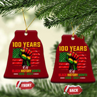 100 Years Of Black History Month Ceramic Ornament Hand Fist African American Milestone American Flag