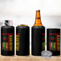 100 Years Of Black History 4 in 1 Can Cooler Tumbler Centennial Milestone Vintage African American Flag