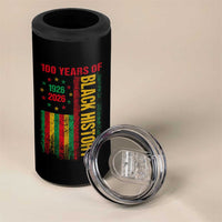 100 Years Of Black History 4 in 1 Can Cooler Tumbler Centennial Milestone Vintage African American Flag