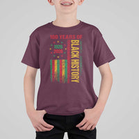 100 Years Of Black History T Shirt For Kid Centennial Milestone Vintage African American Flag