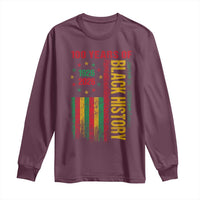 100 Years Of Black History Long Sleeve Shirt Centennial Milestone Vintage African American Flag