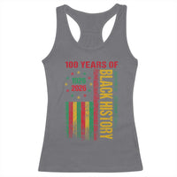 100 Years Of Black History Racerback Tank Top Centennial Milestone Vintage African American Flag
