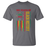 100 Years Of Black History T Shirt Centennial Milestone Vintage African American Flag