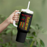 100 Years Of Black History Tumbler With Handle Centennial Milestone Vintage African American Flag