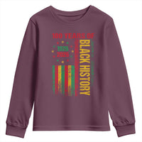 100 Years Of Black History Youth Sweatshirt Centennial Milestone Vintage African American Flag
