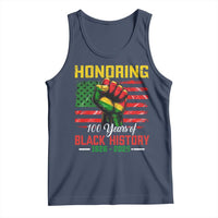 Honoring 100 Years Of Black History Tank Top Hand Fist Vintage American Flag