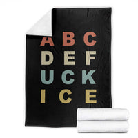 Funny Fuck Ice Protest Resistance Throw Blanket Political Retro Alphabet Graphic