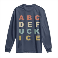 Funny Fuck Ice Protest Resistance Long Sleeve Shirt Political Retro Alphabet Graphic