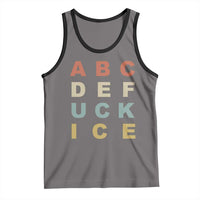 Funny Fuck Ice Protest Resistance Tank Top Political Retro Alphabet Graphic