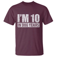 70th Birthday Funny I Am 10 In Dog Years T Shirt 70 Years Old Gifts