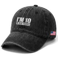 70th Birthday Funny I Am 10 In Dog Years Washed Cotton Baseball Cap 70 Years Old Gifts