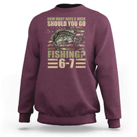 Fishing 67 Meme Sweatshirt How Many Days A Week Should You Go Fishing Camo Flag