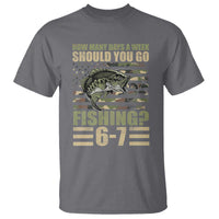 Fishing 67 Meme T Shirt How Many Days A Week Should You Go Fishing Camo Flag