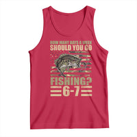 Fishing 67 Meme Tank Top How Many Days A Week Should You Go Fishing Camo Flag