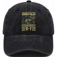Fishing 67 Meme Washed Cotton Baseball Cap How Many Days A Week Should You Go Fishing Camo Flag