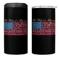 The Pledge of Allegiance 4 in 1 Can Cooler Tumbler US Military Veteran Patriotic American Flag
