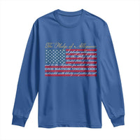 The Pledge of Allegiance Long Sleeve Shirt US Military Veteran Patriotic American Flag