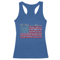 The Pledge of Allegiance Racerback Tank Top US Military Veteran Patriotic American Flag