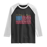The Pledge of Allegiance Raglan Shirt US Military Veteran Patriotic American Flag