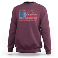 The Pledge of Allegiance Sweatshirt US Military Veteran Patriotic American Flag