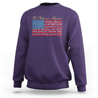 The Pledge of Allegiance Sweatshirt US Military Veteran Patriotic American Flag