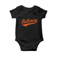 Baltimore Script Retro Baseball Sport Lovers City Pride Baby Onesie